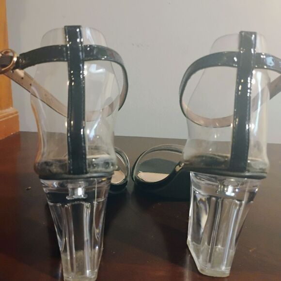 Elegant Black and Clear Women's Heels - Picture 4 of 10